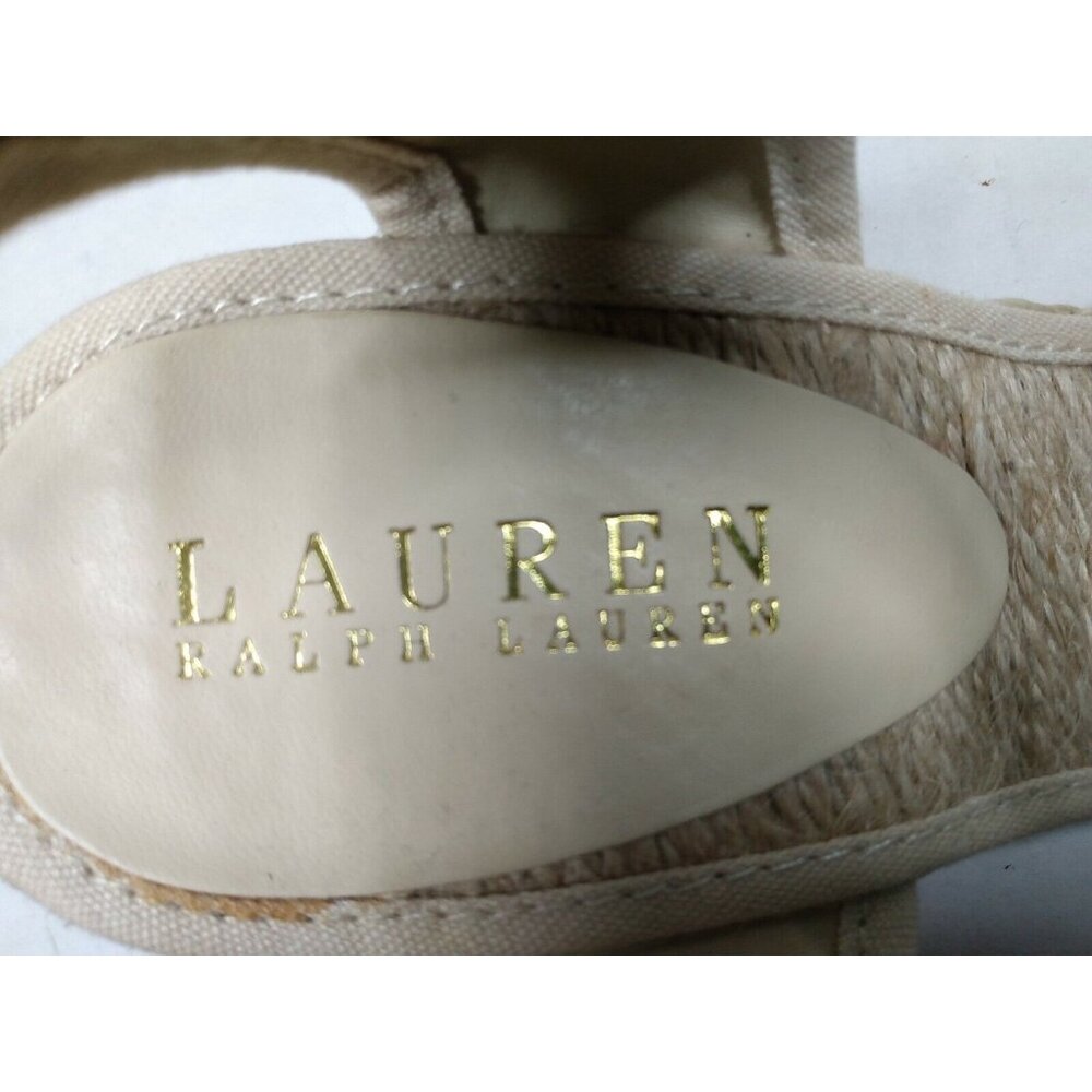 Ralph Lauren Ciara Natural Macrame Womens Wedge Heel Open Toe Sandals Shoes 8 B - Picture 9 of 9